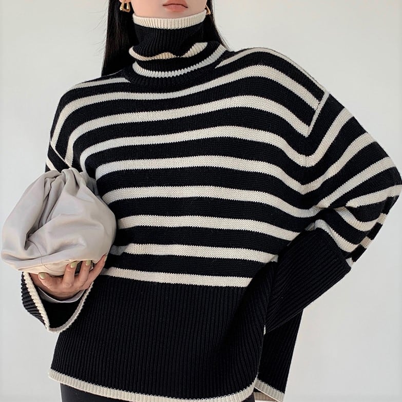 ボーダータートルニット T0111 | S.Dahlia