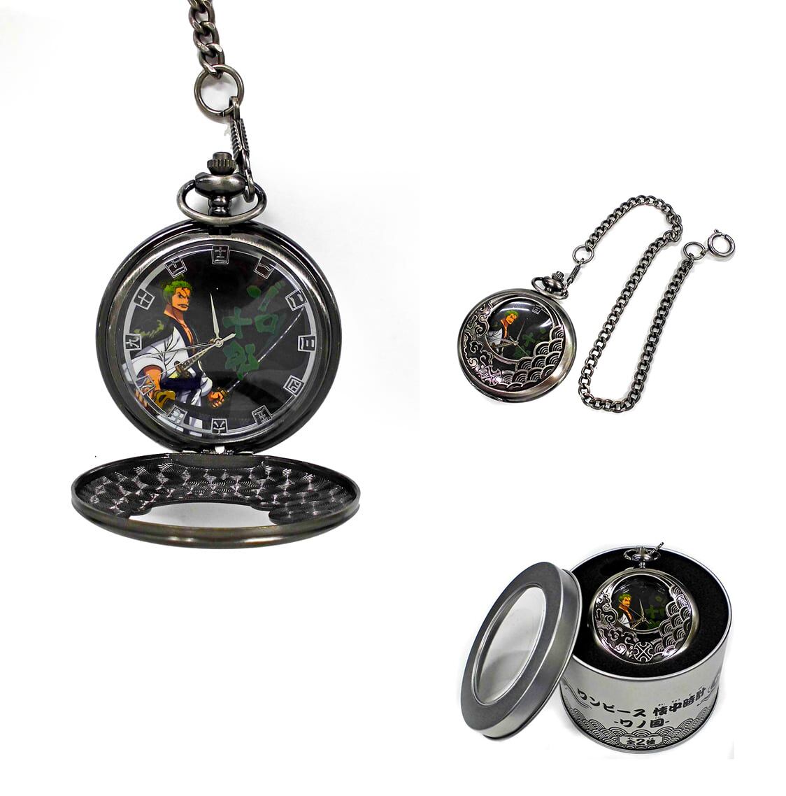 ワンピース レリーフ 懐中時計 麦わら海賊団 ゾロ 缶ケース入り ワノ国 時計 One Piece グッズ プライズ アミューズメント雑貨のホビーポート