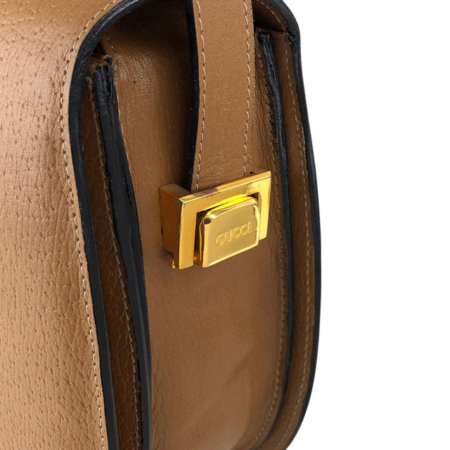 GUCCI グッチ ショルダーバッグ ブラウン GG レザー ラウンド vintage ヴィンテージ オールド fmbtc6