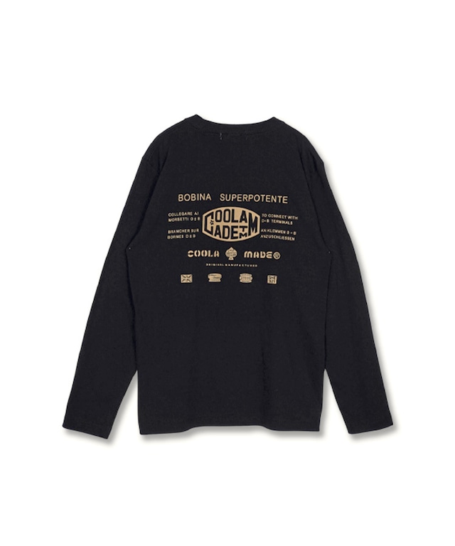 COOLAロゴプリントロングスリーブTシャツ (BLACK)　CQ-49023