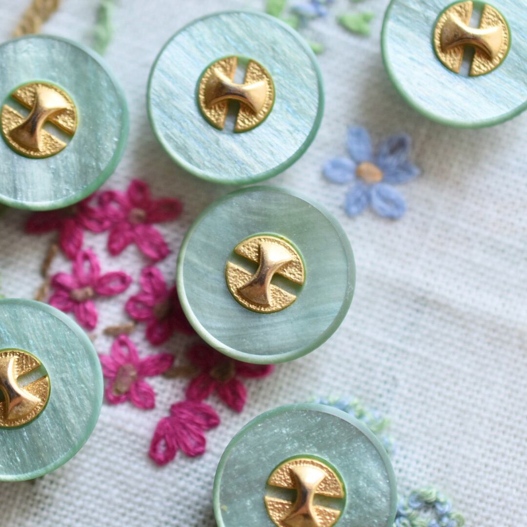 ゴールドリボン×シャイニーパステルグリーン 18㎜