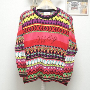 "SISLEY" Whole Pattern Cotton Knit Sweater