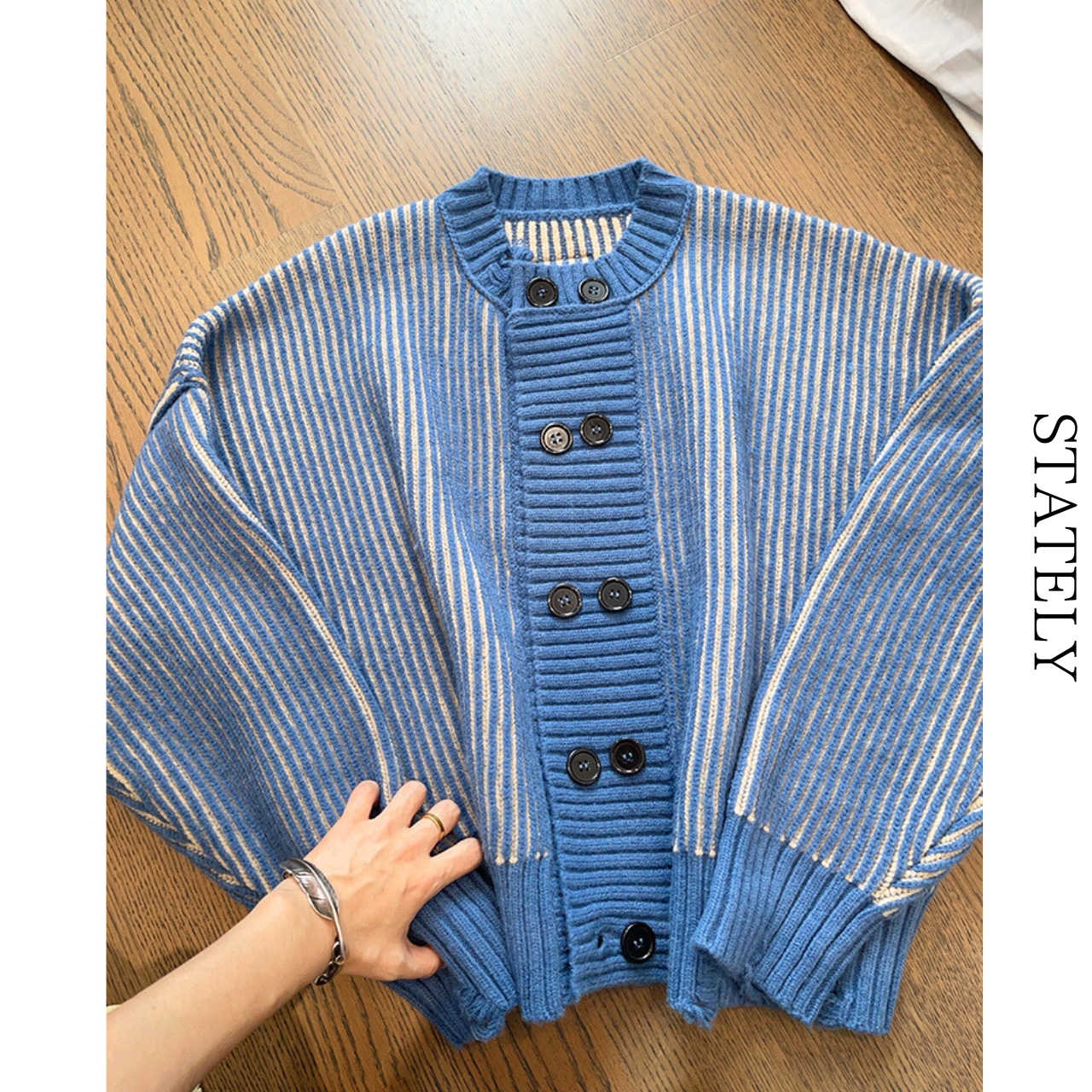 Bold Stripe Knit ジャケット_O73・画像4