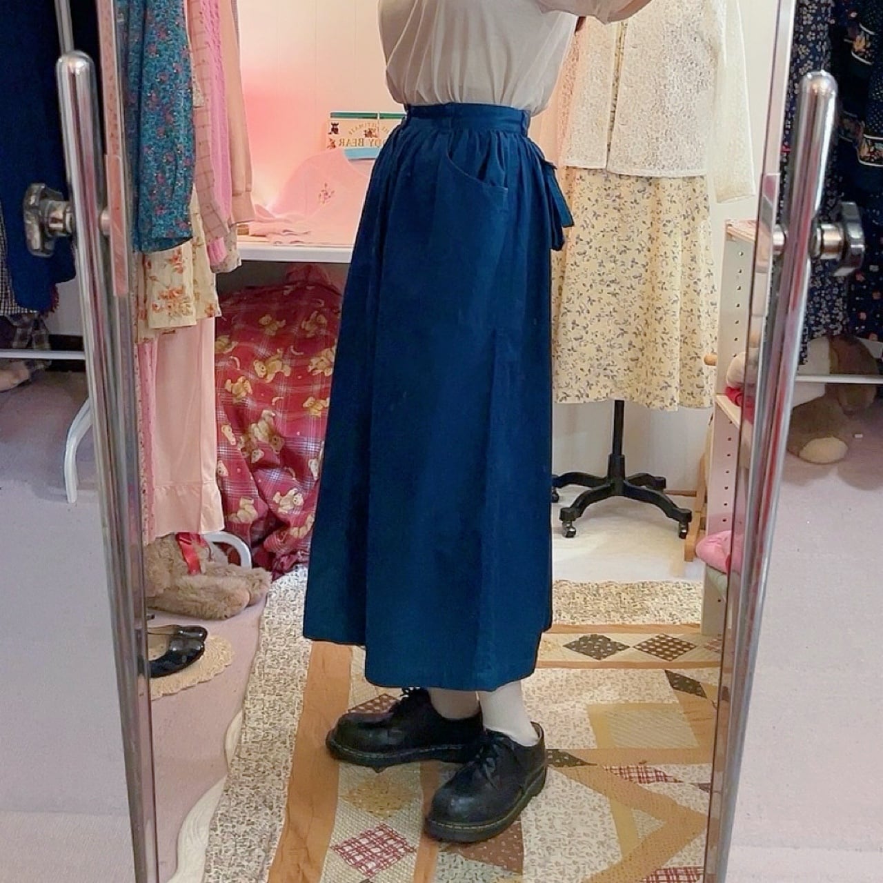 remake ✂︎ flower picking back pocket skirt