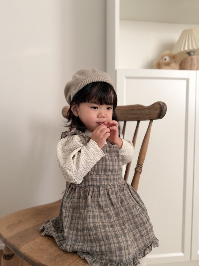 【即納】mimi market /Check frill suspenders ops
