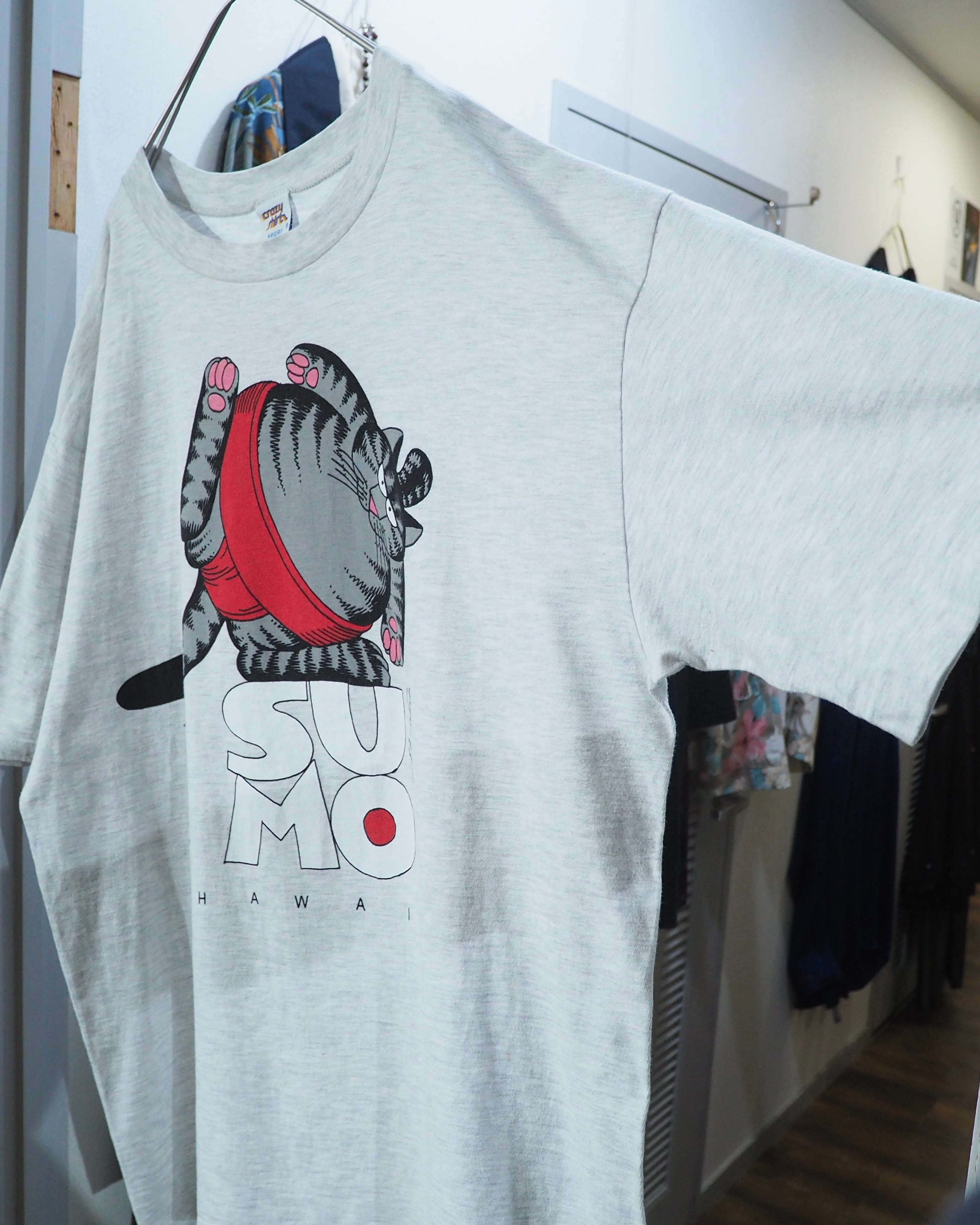 1990s " Made in USA - Kliban Cat " " 相撲 ‐ SUMO " Double-side printed vintage loose Tee