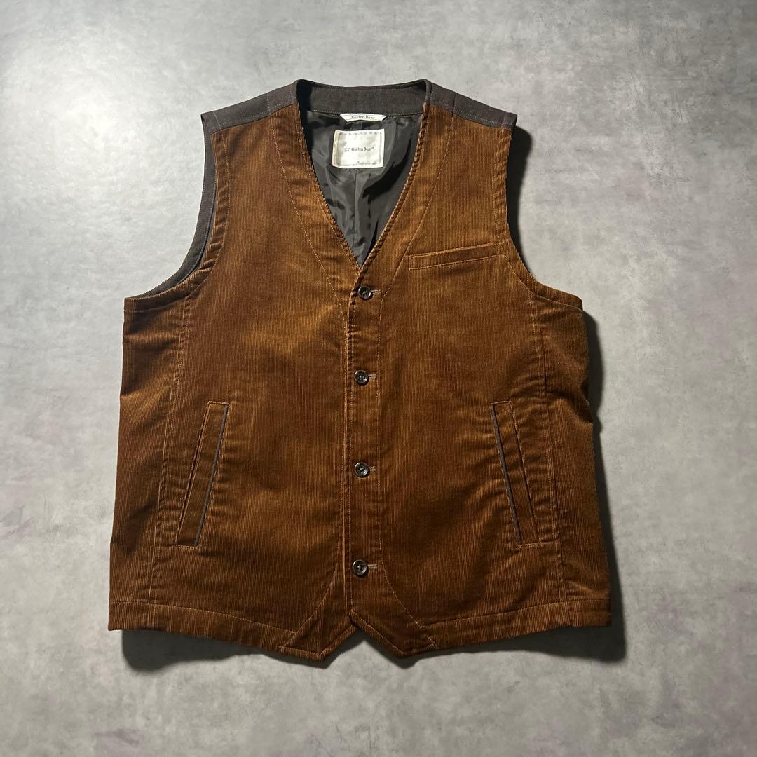 ヴィンテージ コーデュロイ マルチポケット 切り替え レトロ ハンティングベスト