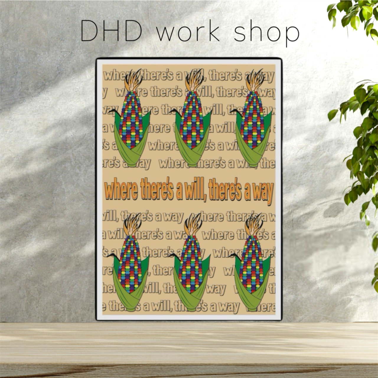 DHD(M)014【フレーム付きインテリアポスターA3 とうもろこしⅢ】