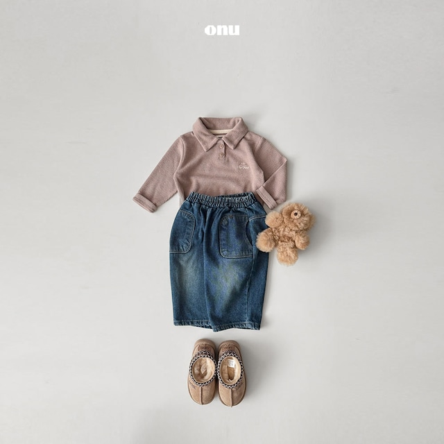 【 即納 】2025 AW 冬新作 ONU オヌ 2色展開 刺繍カラートップス