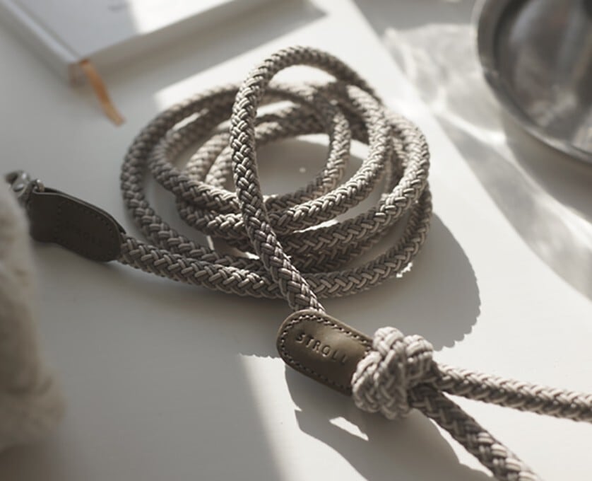 即納【stroll】Rope Leash Classic (Ash Gray)