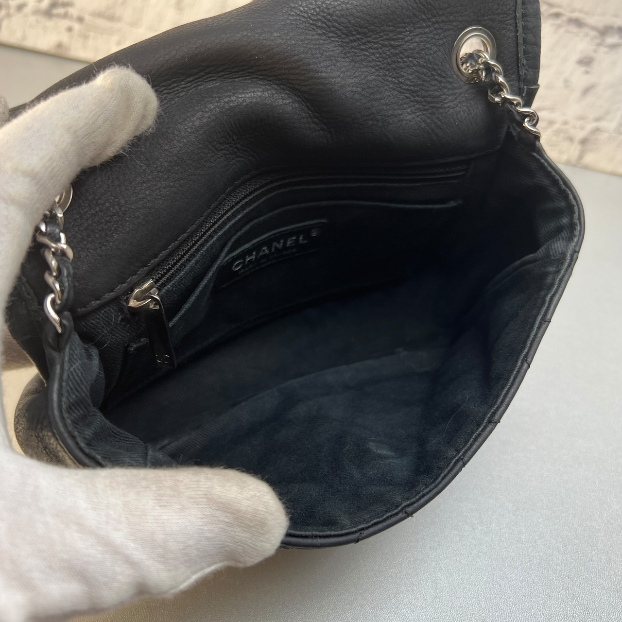 CHANEL シャネル ココマーク マトラッセ レザー ショルダーバッグ ブラック A-12412