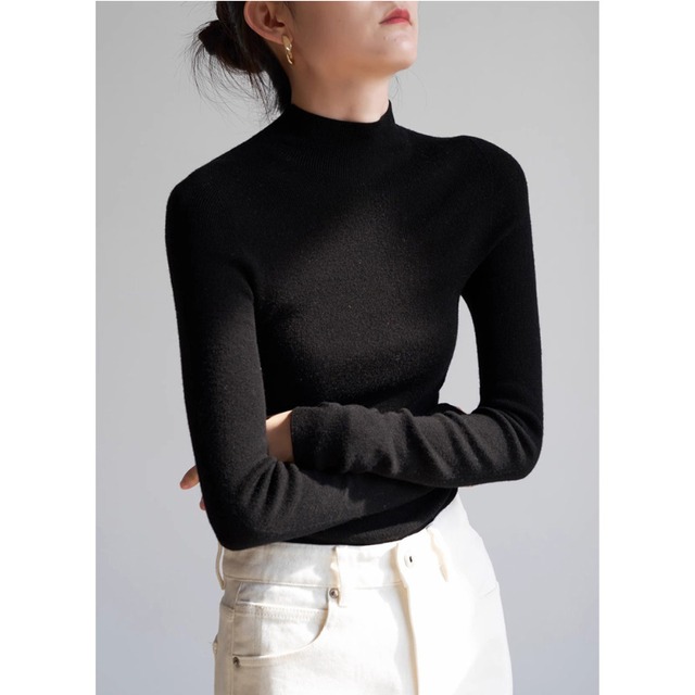 bottleneck knit tops　103103