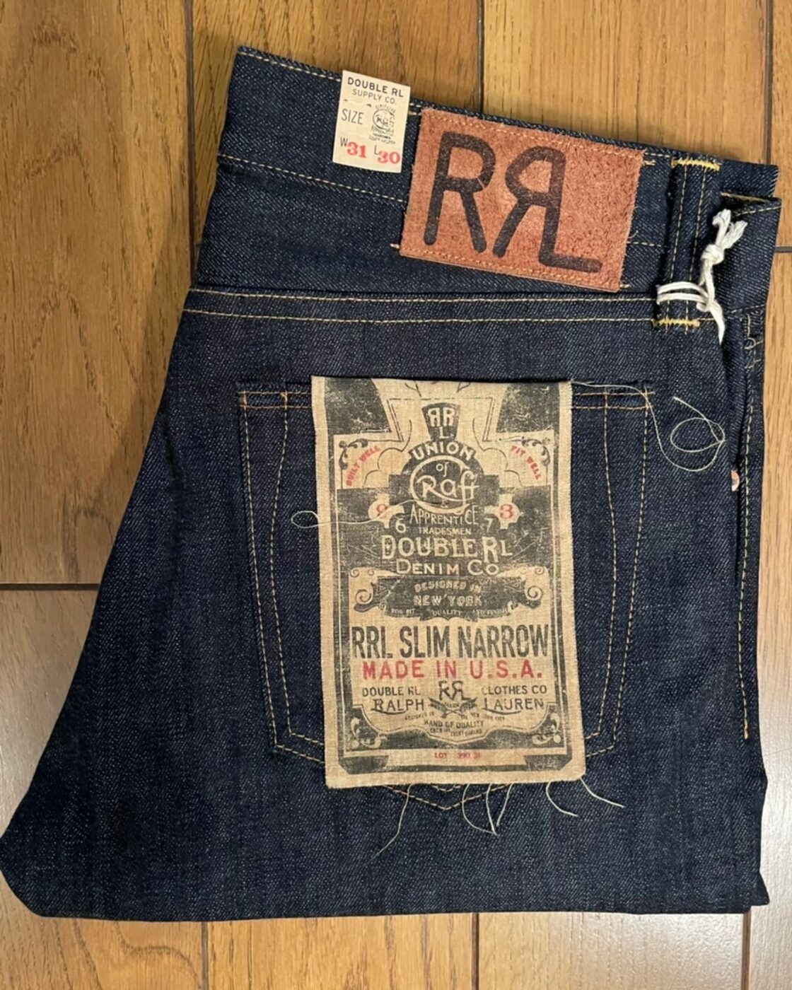 NOS(新古品) アメリカ製 RRL SLIM NARROW セルビッジ コーンデニム W31 
