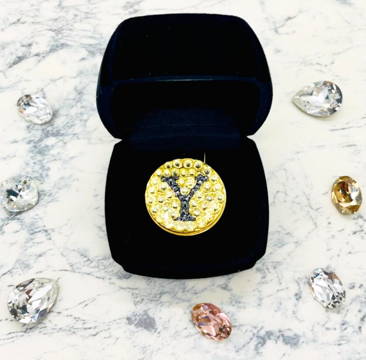 名入れ】 イニシャル ゴルフマーカー マグネット オリジナル ゴールド