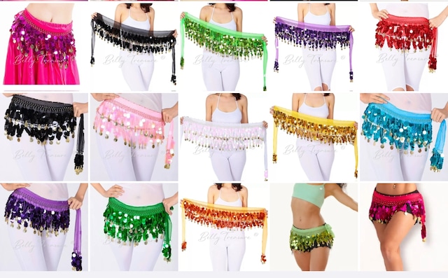 ベリーダンス ヒップスカーフ 11カラー BQTW-X202504