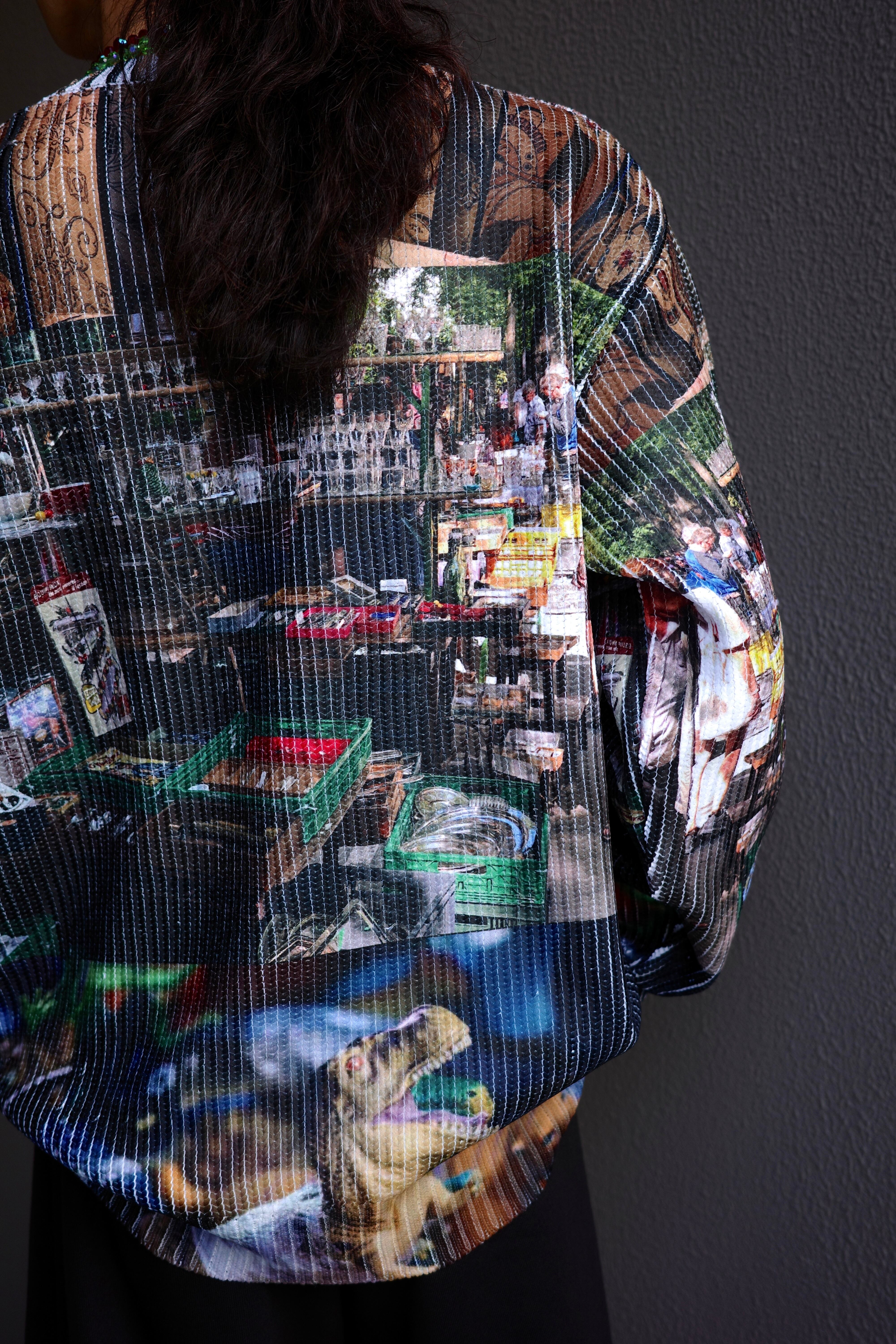 KHOKI 【Collage printed knit -Green-】 | lloomm KHOKI 【Collage printed knit -Green-】 | lloomm