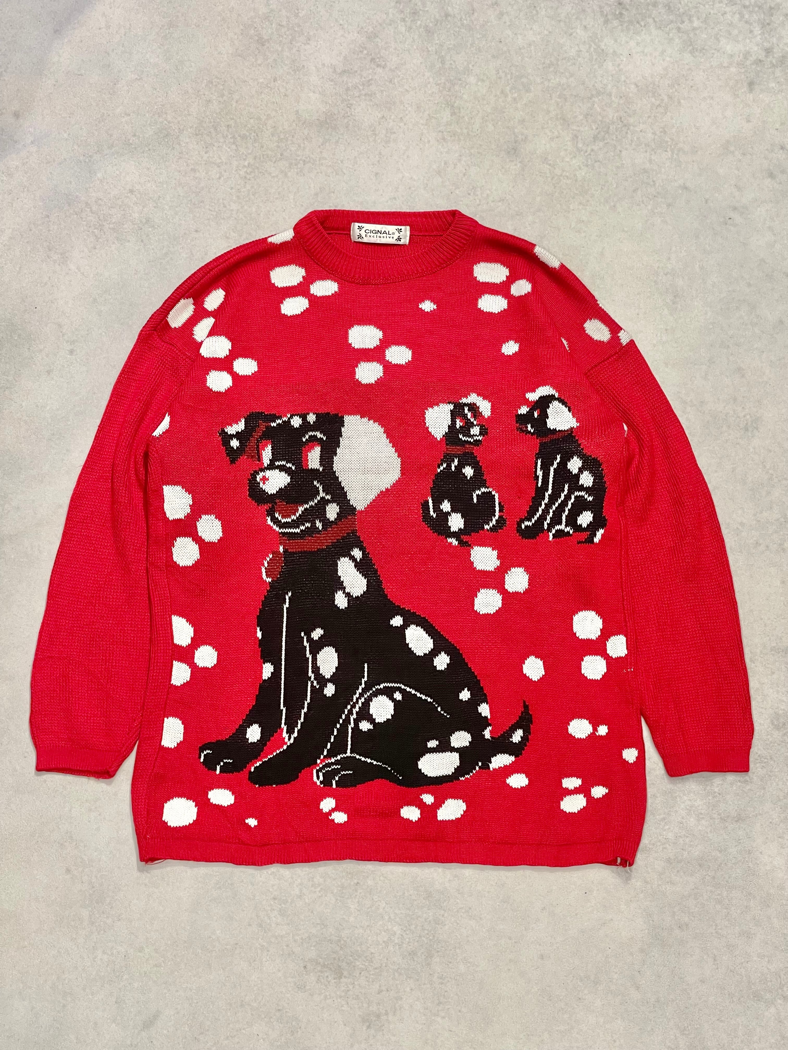 England製 / DALMATIAN ACRYLIC KNIT 】ダルメシアン アクリルニット