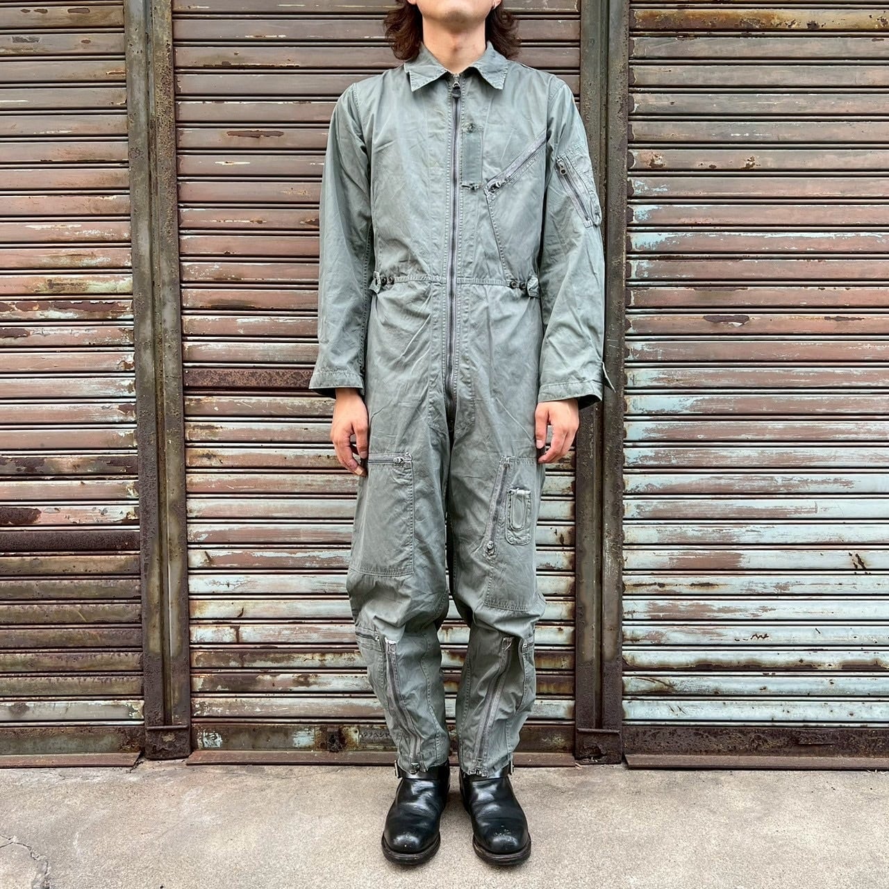 美品◎US AIR FORCE 戦闘車両乗員用カバーオール ツナギ デジタルカモ 50s USAF K-2B エアフォース ライト フライング カバーオール L