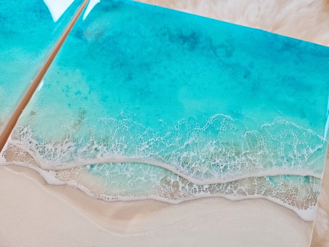 463.オーシャンレジンアート 3連パネル