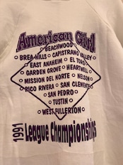 1991年 AMERICAN GIRL LEAGUE CHAMPIONSHIPS USA製 FRUIT OF THE LOOM ラグラン スウェット