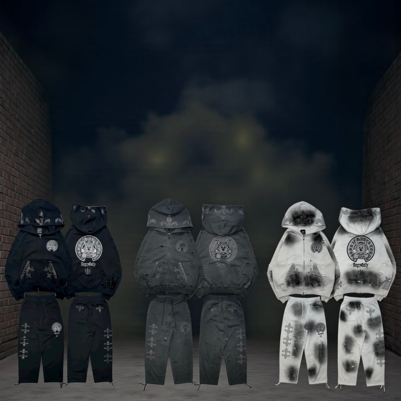 KRY clothing GALFY 蹴威の百合の紋章パーカー REFLEM 黒 追加予約「蹴威の百合の紋章パーカー」 | KRY clothing