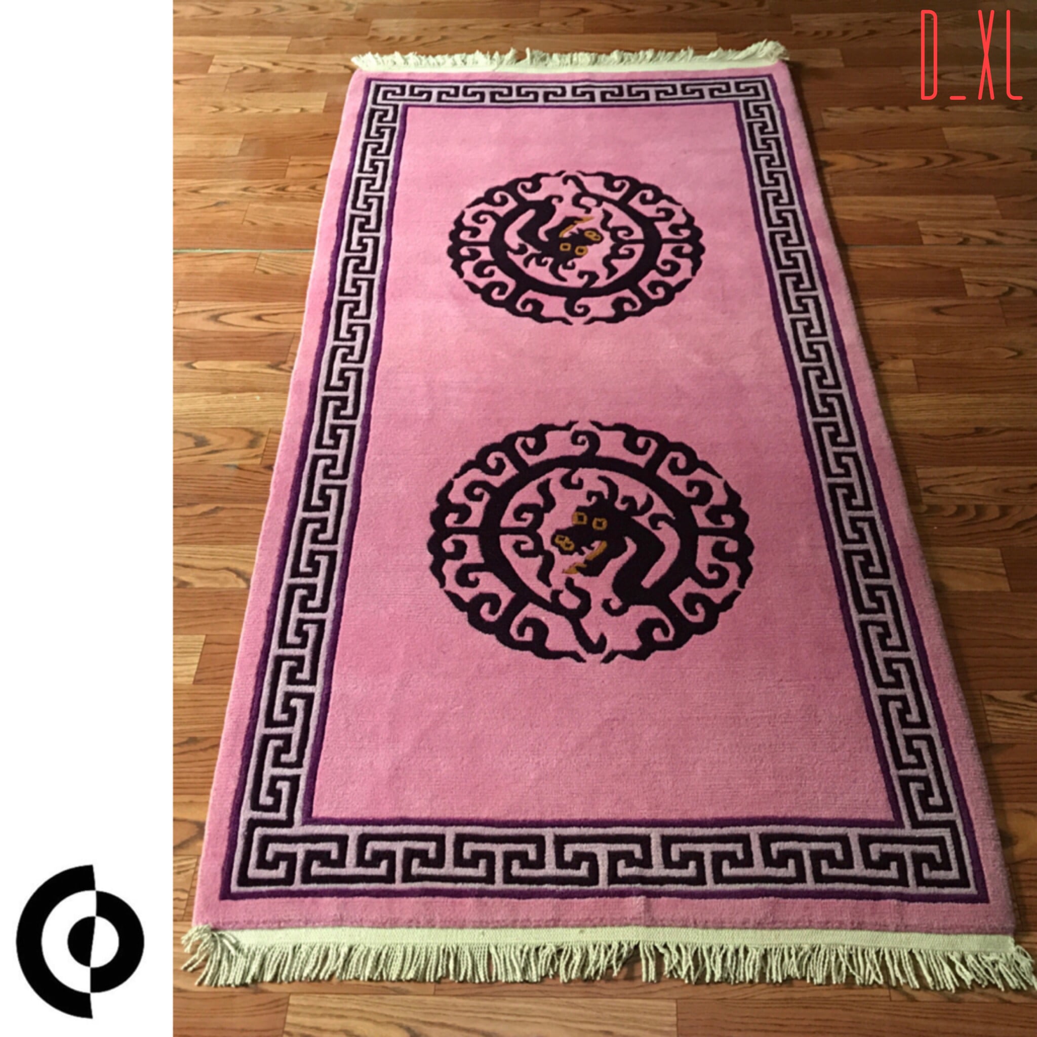 龍柄 ☆ チベタンドラゴンラグ XL WOOL SQUARE ☆ TIBETAN DRAGON RUG