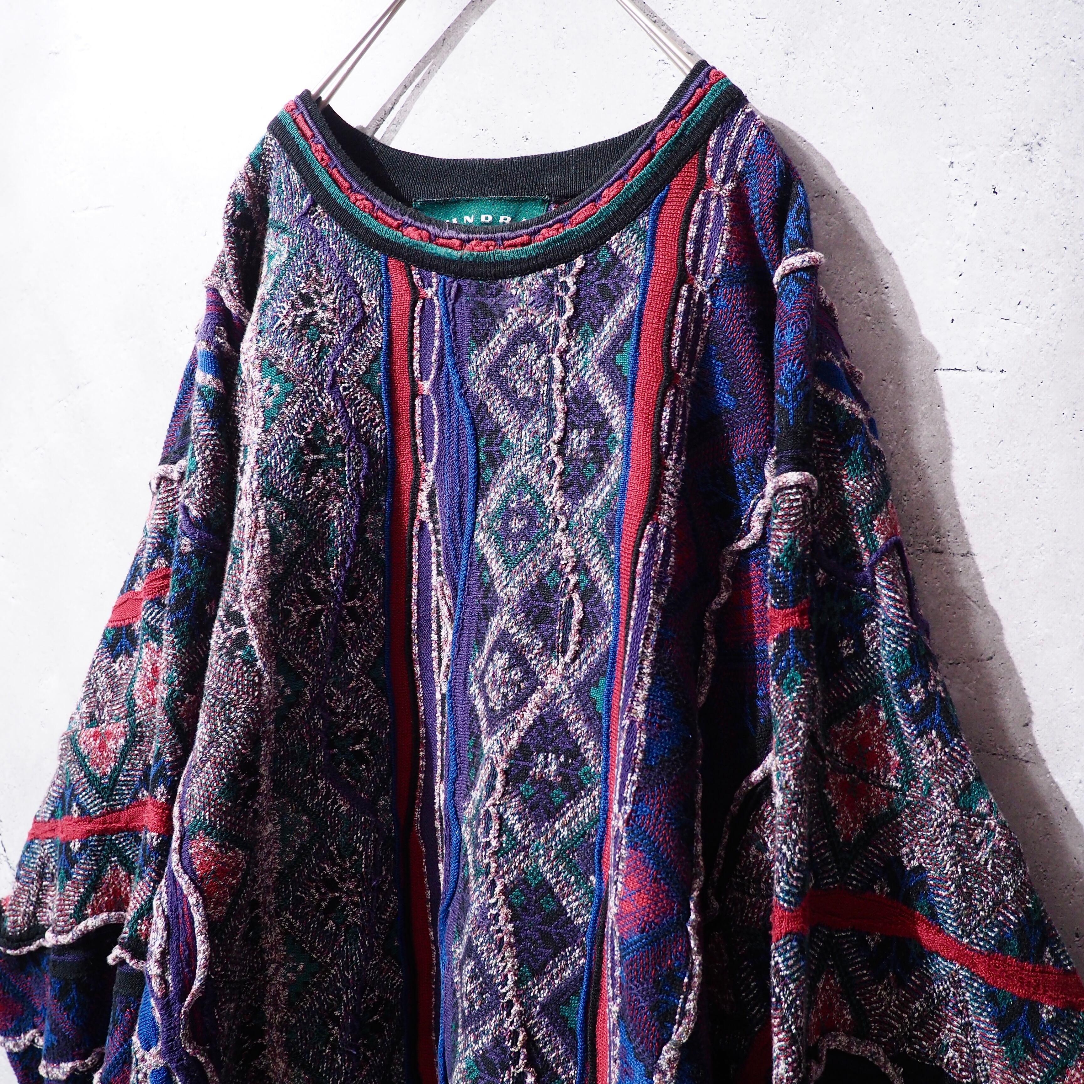 ” TUNDRA ” Bewitching chaos pattern Weaving vintage loose 3D Knit