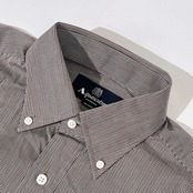 90s Aquascutum アクアスキュータム ストライプ BD ボタンダウン 長袖シャツ M/メンズ ビンテージ