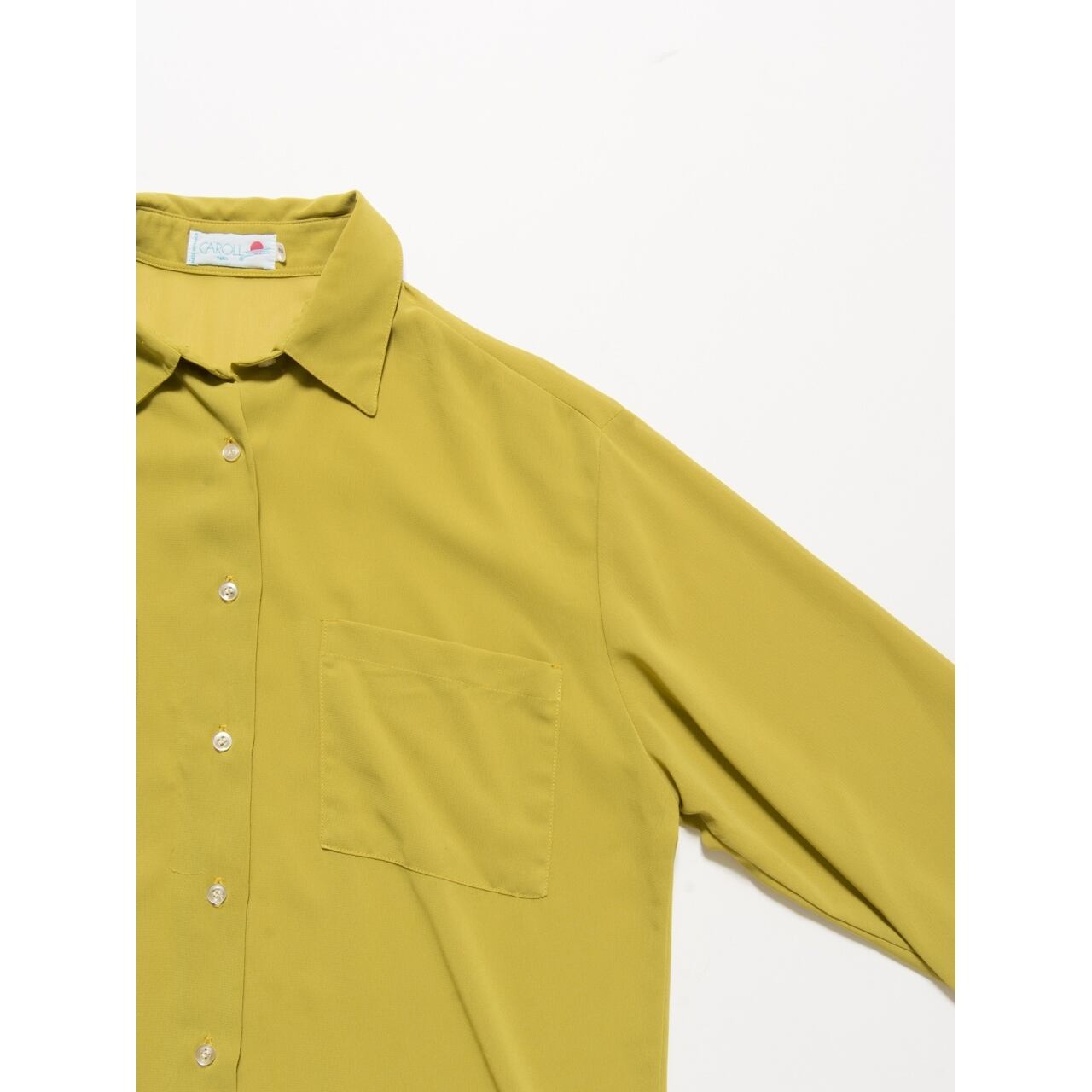 【CAROLL】Made in FRANCE poryester sheer shirt (フランス製 ポリエステル シアーシャツ ) 7a
