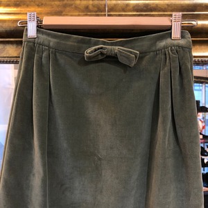 Vintage smoky green velvet skirt