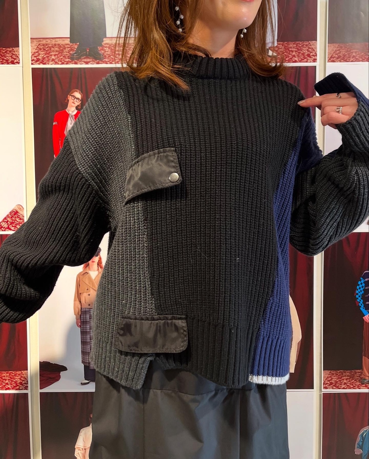 アウラアイラ　aulaaila　AULA AILA　FLAP POCKET PULLOVER KNIT