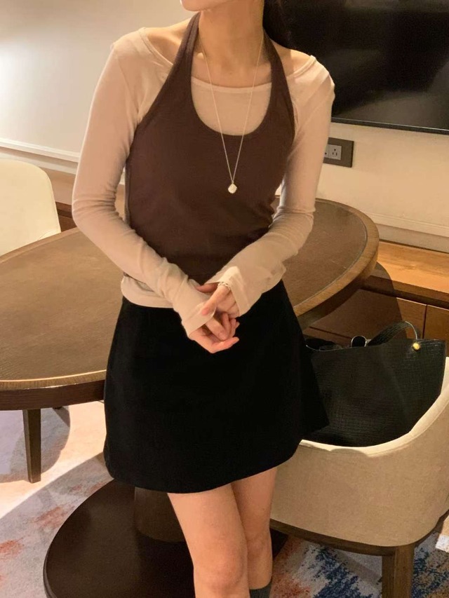 (予約) AREING / Halter layered set 4color