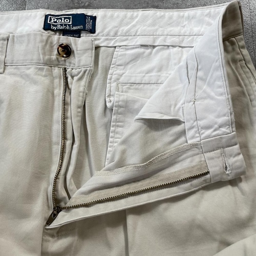 90s Ralph Lauren USA生地メキシコ製 36/36 ホワイトチノ 詳細写真11