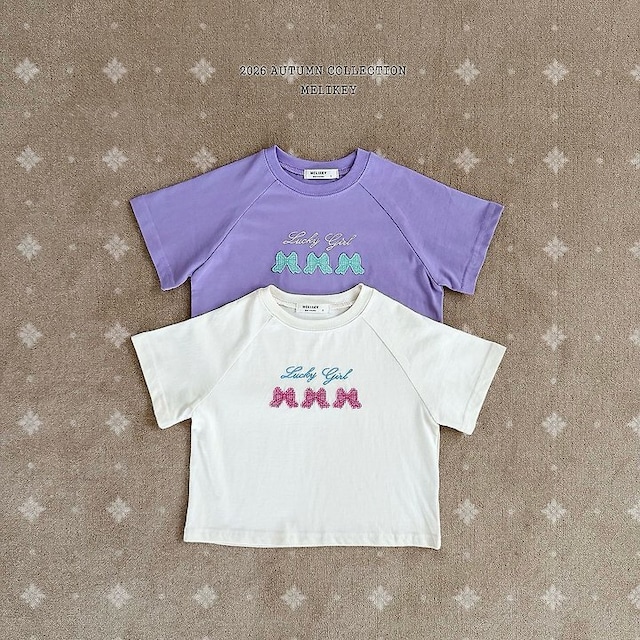 【取寄】melikey|lucky ribbon tee|ラッキーリボンTシャツ|XS-JM|kids&jr|26 autumn