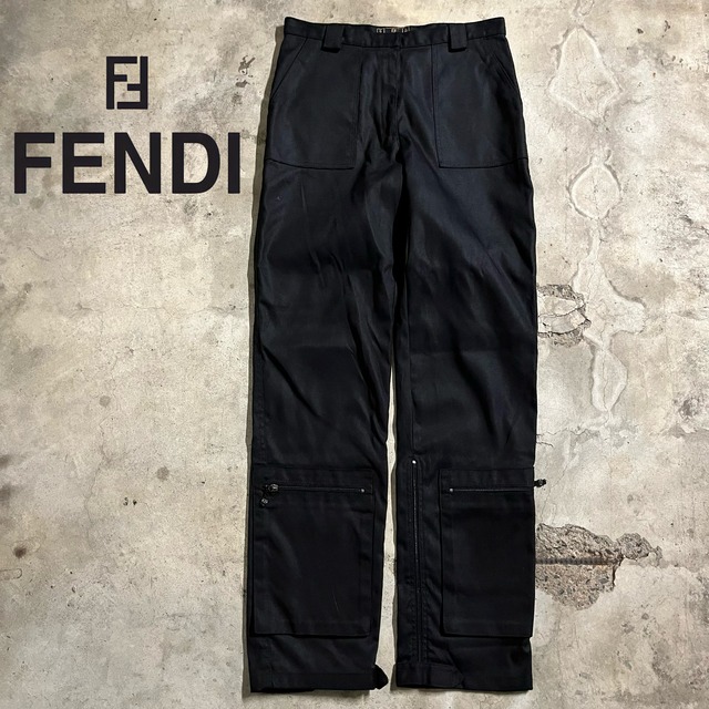 〖FENDI〗made in Italy zip gimmick design pants/フェンディ イタリア製 ジップ ギミック デザイン パンツ/lsize/#0407/osaka
