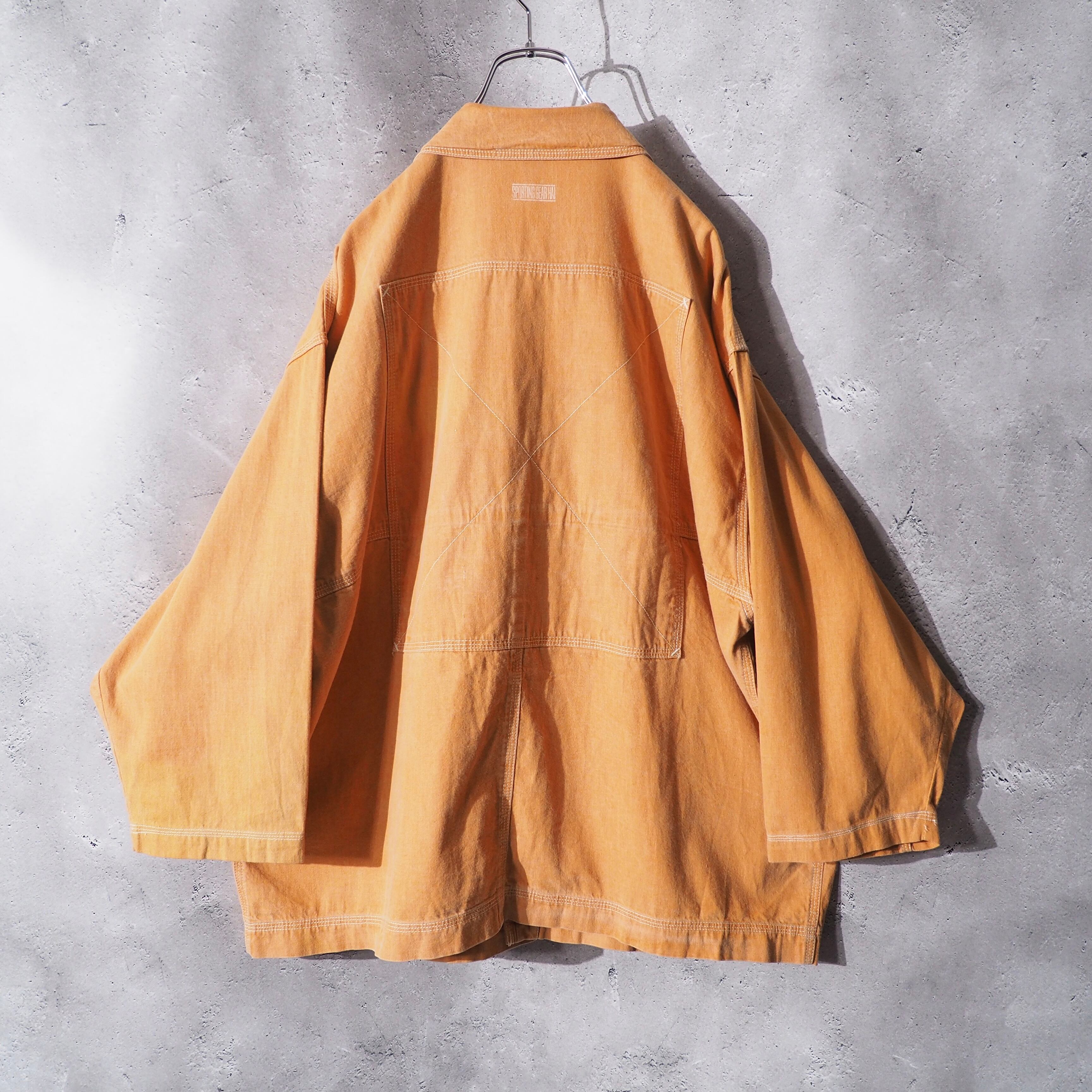 1990s " HAI SPORTING GEAR - ISSEY MIYAKE " Orange Pleats Design Vintage Loose Jacket