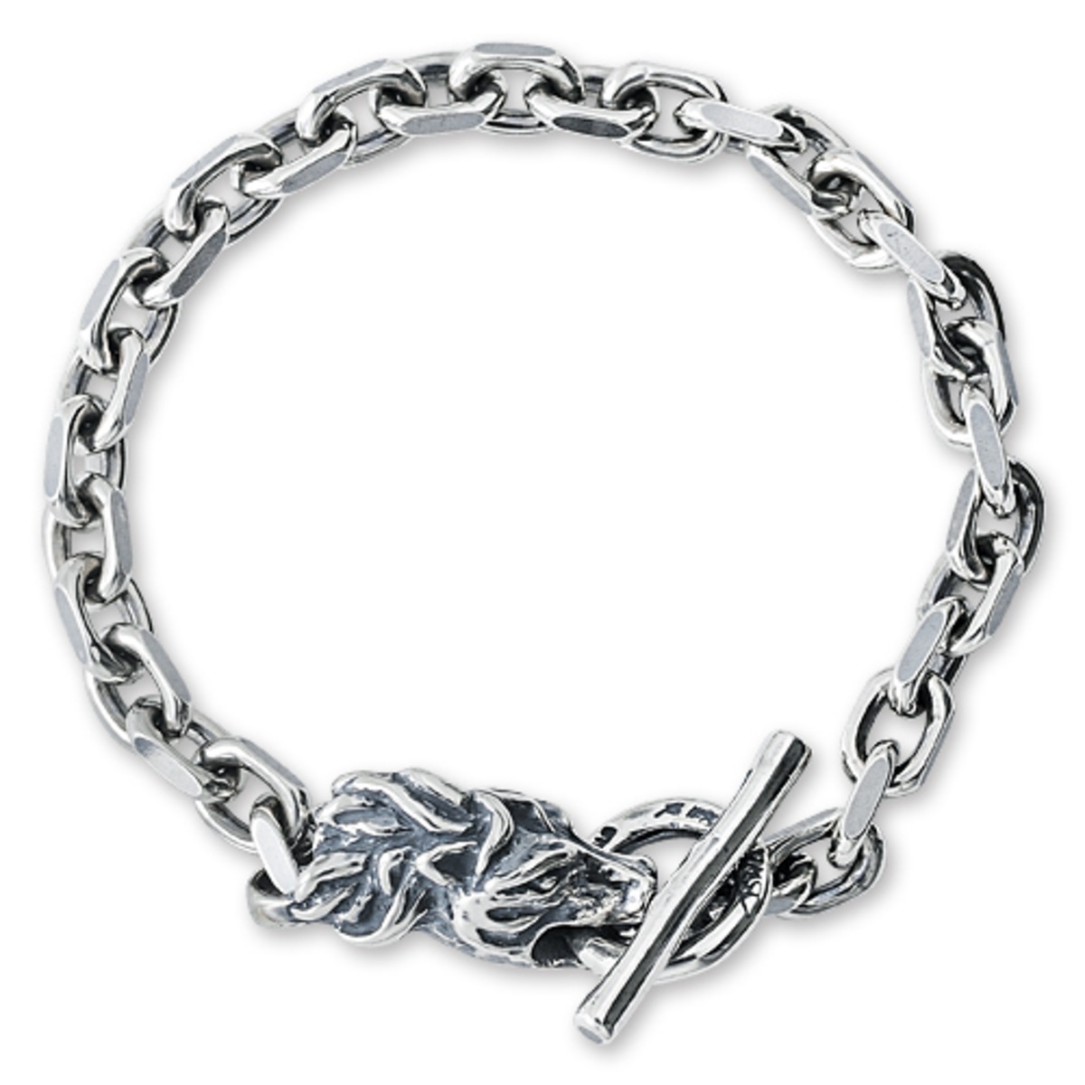 ビルウォールレザー BWL ケーブルホースヘッドシルバーバングル（BWL  