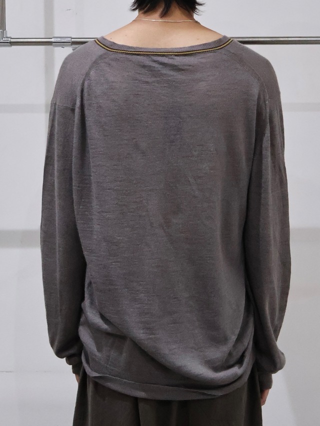 【GUCCI】V neck linen silk summer knit