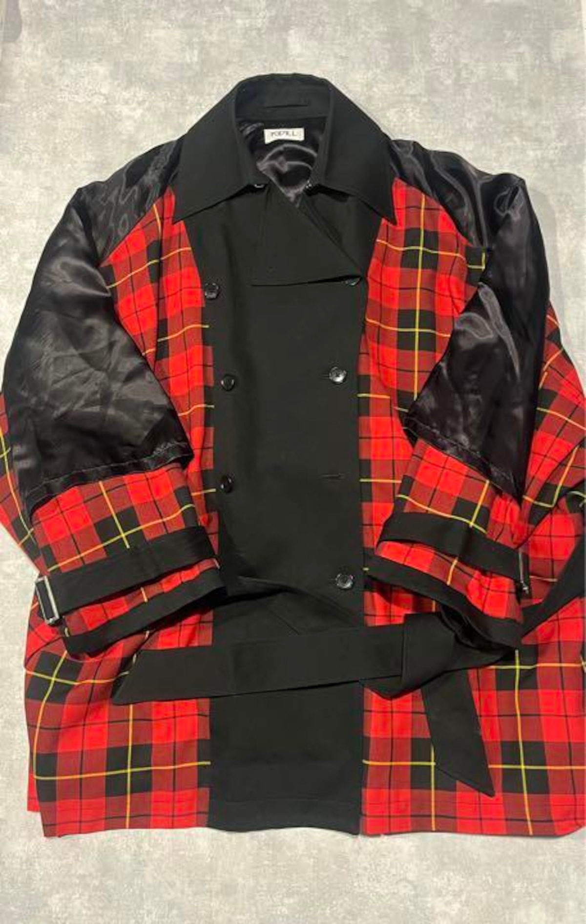 kidill 18aw トレンチコート タータンチェック 赤 オーバーサイズ | CHASE
