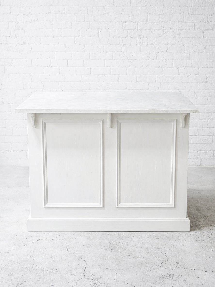 海外インテリア風キッチンカウンター180 (大理石天板・アイランドカウンター)W1000 オーダーメイド家具