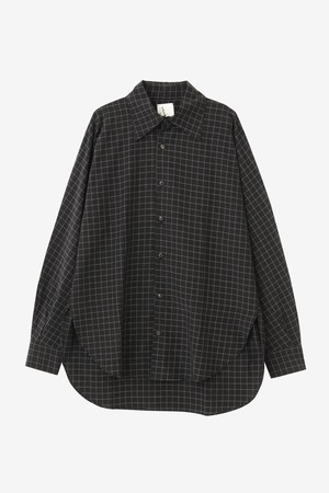 quitan - REGULAR COLLAR SHIRT silkcotton *BLACK