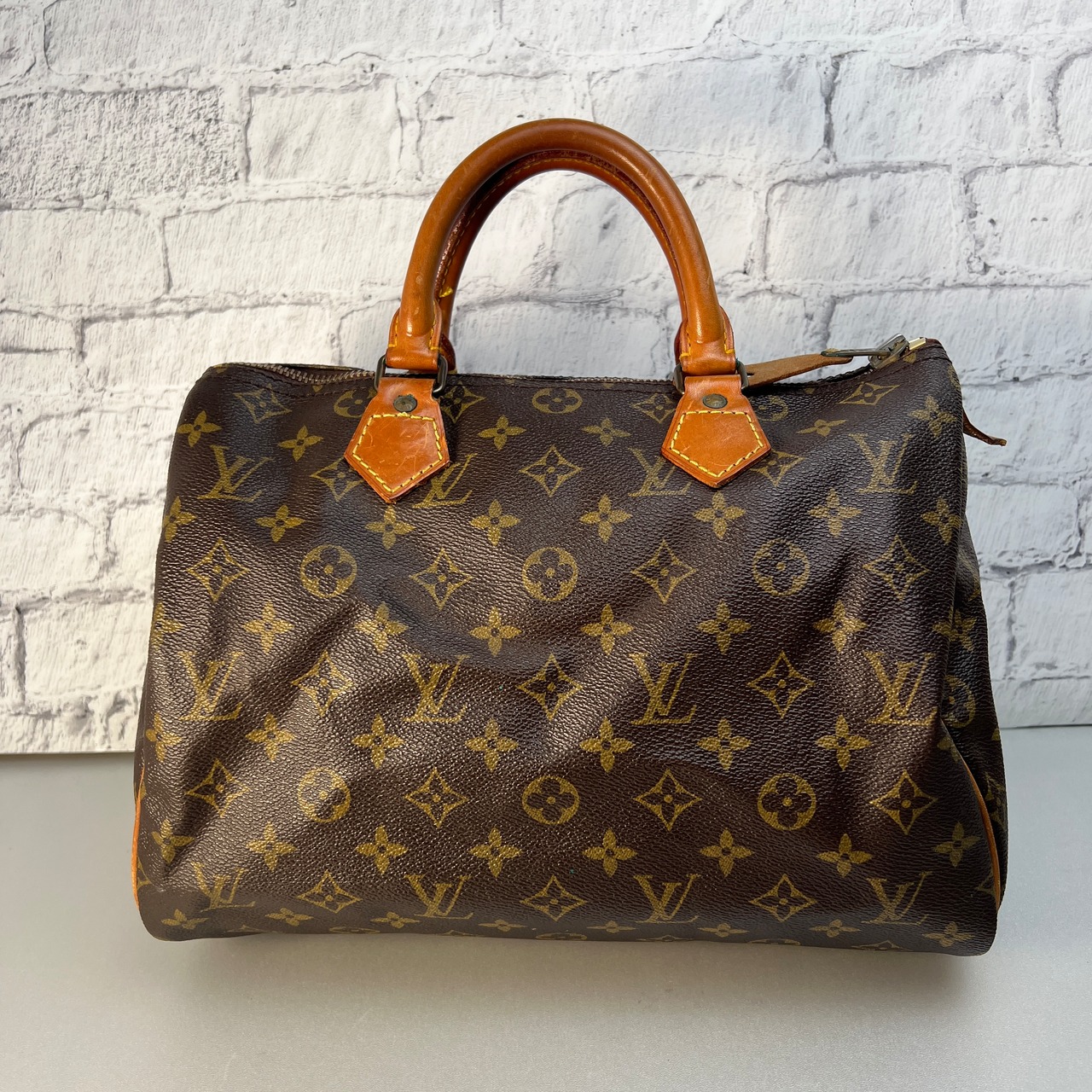 LOUIS VUITTON ルイヴィトン スピーディ30  レザー ハンドバッグ ブラウン A-10303