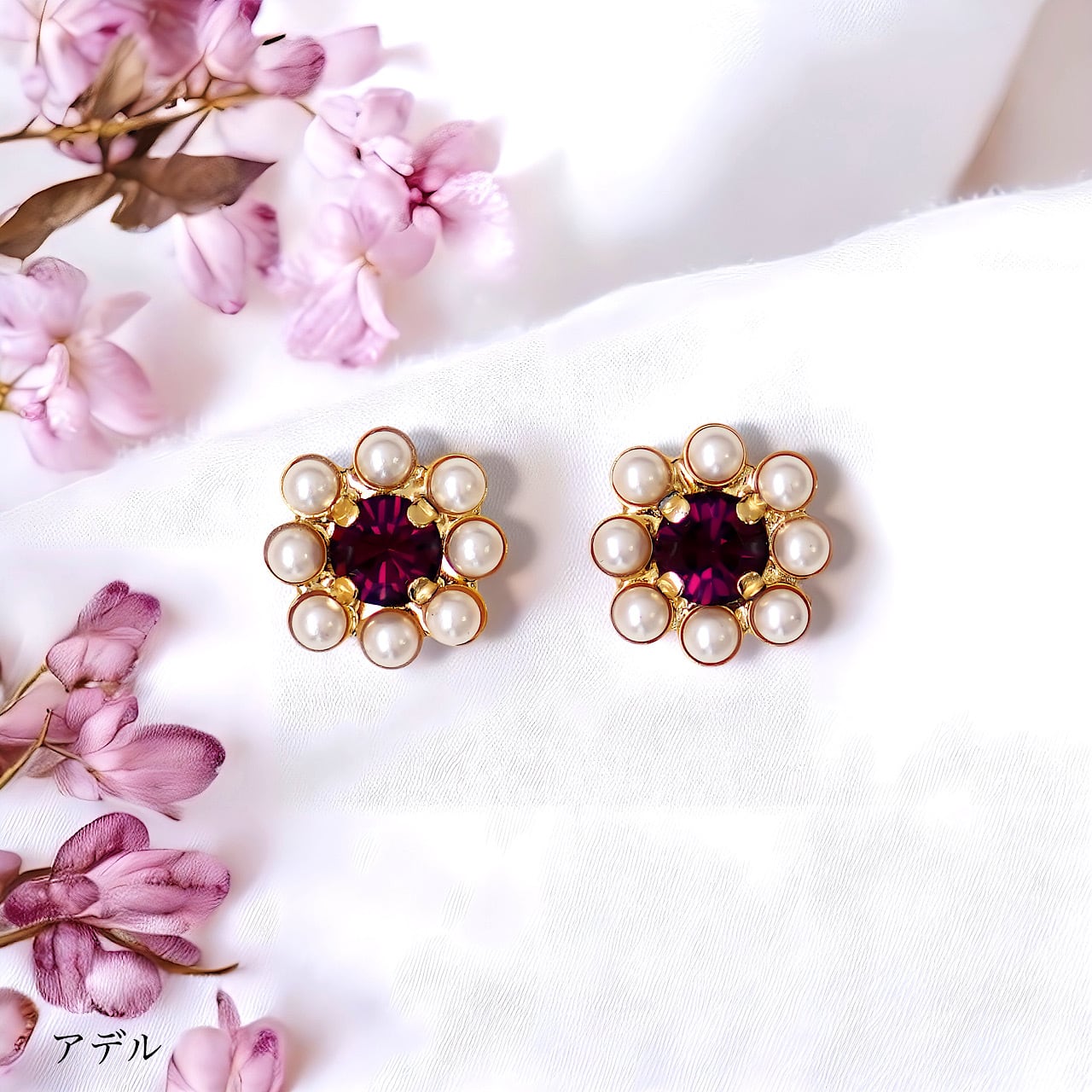 Paccaral 赤いお花モチーフ ピアス WEPP4204_600x600_crop_center.