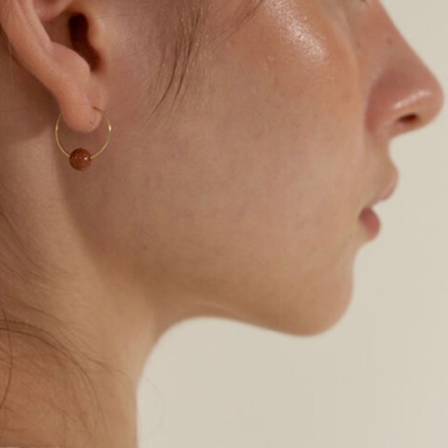 Petite Stone Hoop Pierce F0552
