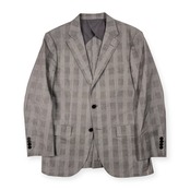 美品 MACKINTOSH PHILOSOPHY マッキントッシュ チェック リネン混 テーラードジャケット サイズ 38L /三陽商会/メンズ