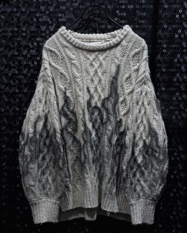 【ÆIEM】再倖築 “Smoky Fire Paint” Cable Knit
