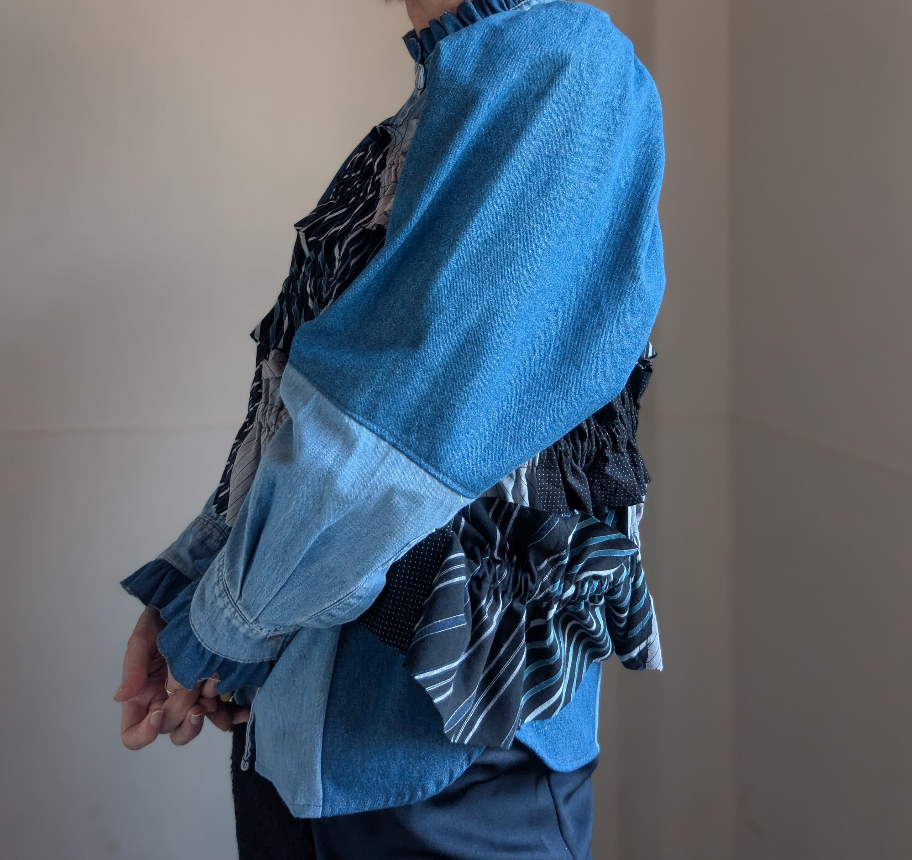 REHERSALL ］リハーズオール / デニムフリルシャツ / BLUE / アソート  