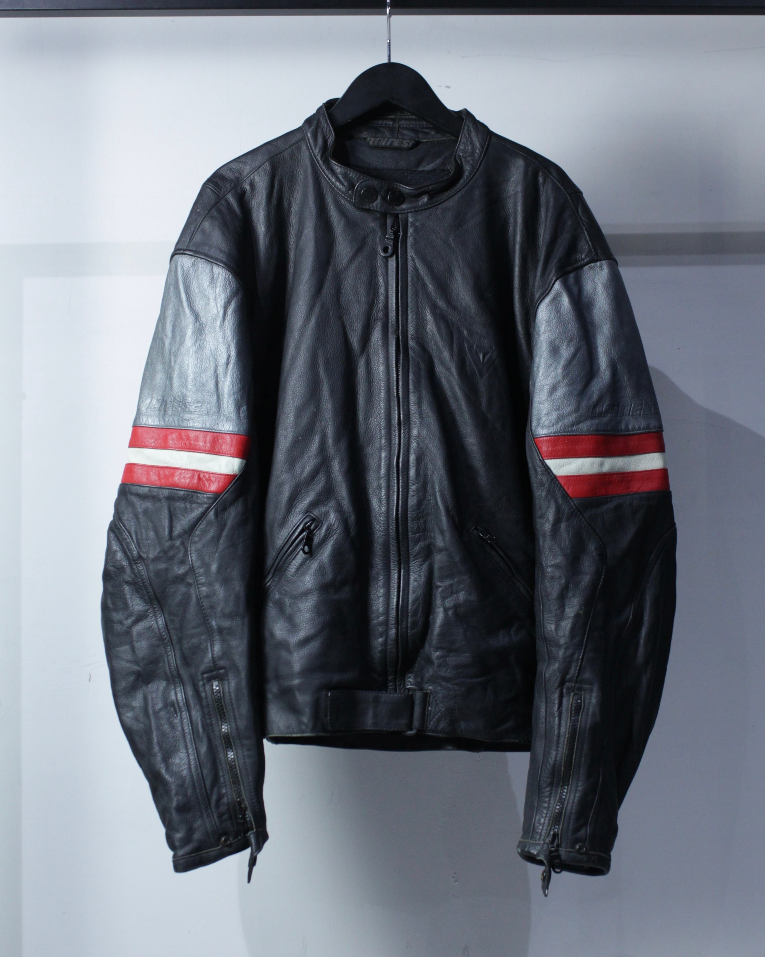 Caka BLACK】“DAINESE” Color Switching Vintage Racing Leather