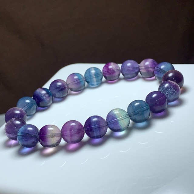 22.透明度高☆美グラデーションフローライト・ブレスレット