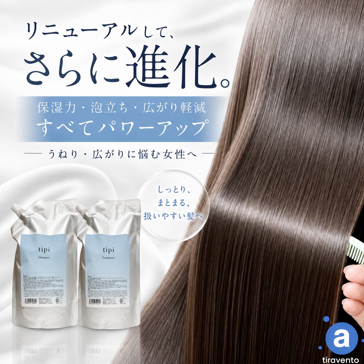 セット】tipi1000ml詰め替シャンプー&トリートメントセット | tiravento